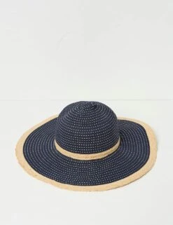 Textured Raffia Trim Floppy Hat -Marksandspencer Sale Store textured raffia trim floppy hat 3
