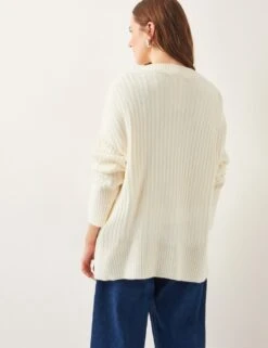 MONSOON Textured V-Neck Cardigan With Wool -Marksandspencer Sale Store textured v neck cardigan with wool 4