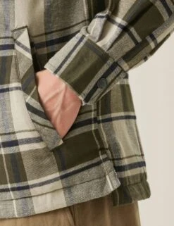 Regatta Thamos Cotton Blend Check Flannel Overshirt -Marksandspencer Sale Store thamos cotton blend check flannel shirt 1