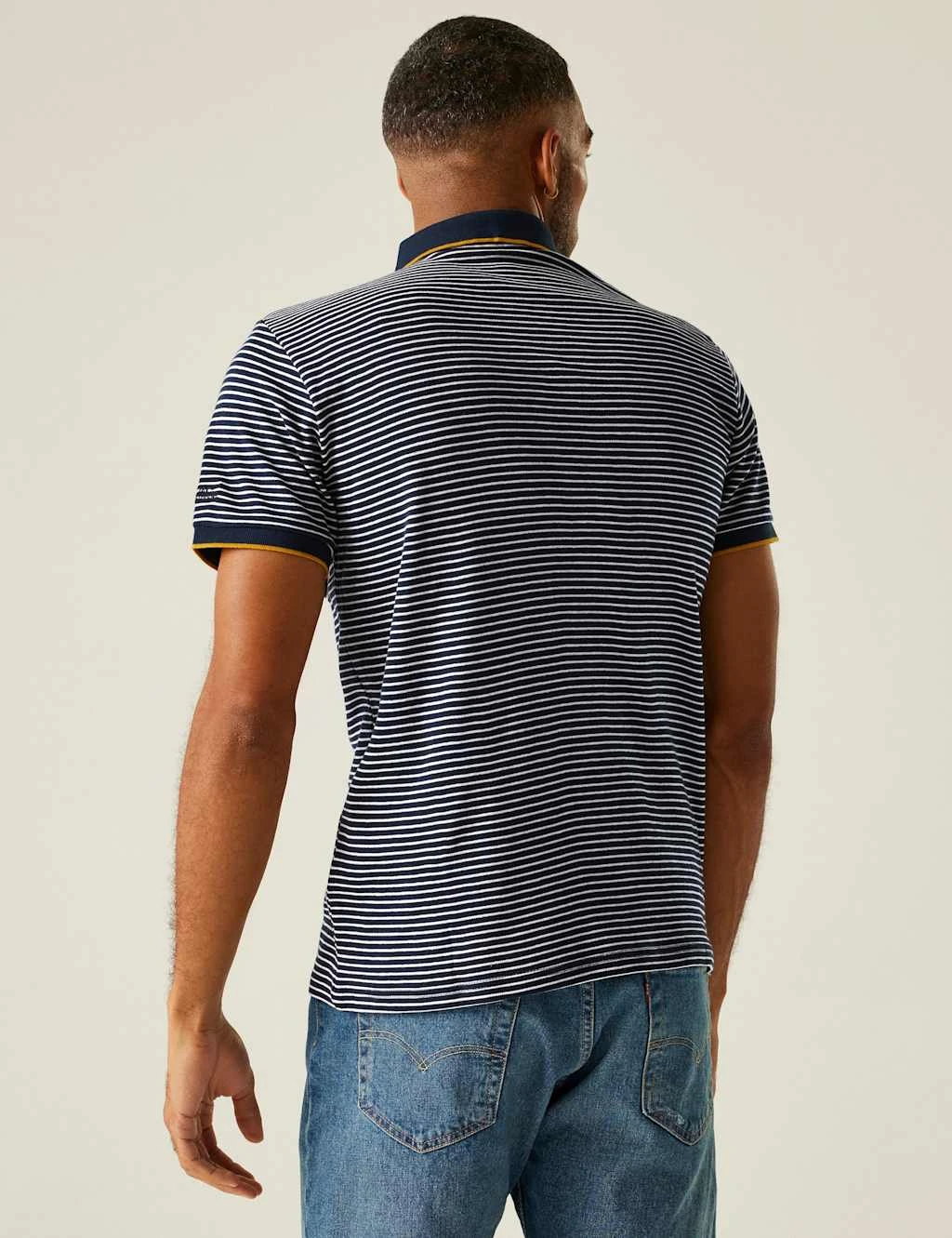 Regatta Tiver Pure Cotton Striped Tipped Polo Shirt 11 Regatta Tiver Pure Cotton Striped Tipped Polo Shirt - Image 11