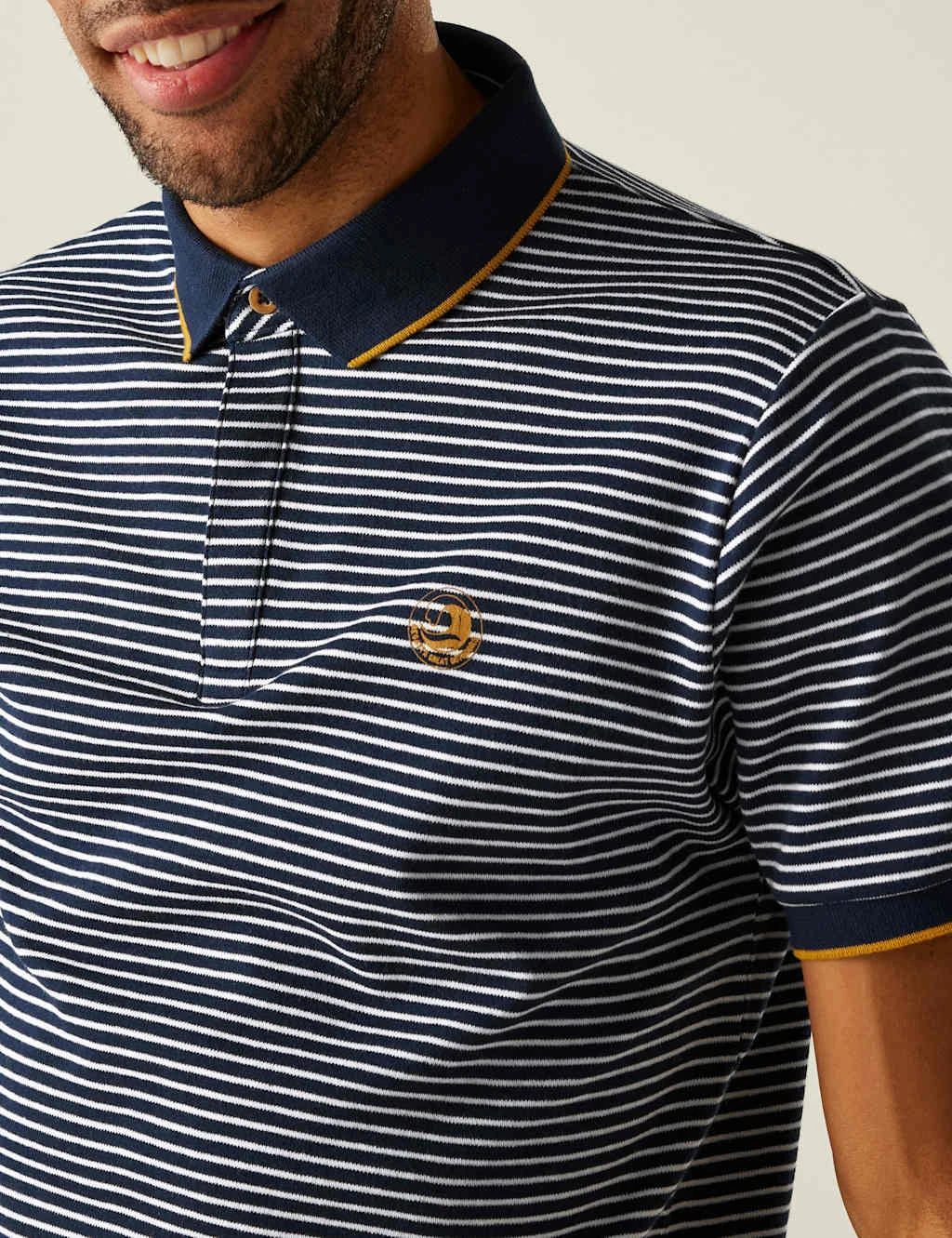 Regatta Tiver Pure Cotton Striped Tipped Polo Shirt 12 Regatta Tiver Pure Cotton Striped Tipped Polo Shirt - Image 12