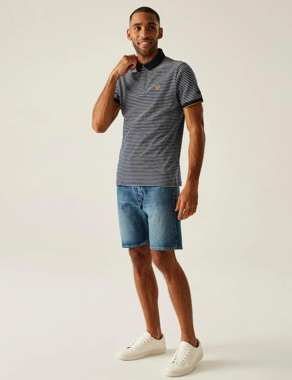 Regatta Tiver Pure Cotton Striped Tipped Polo Shirt 13 Regatta Tiver Pure Cotton Striped Tipped Polo Shirt - Image 13