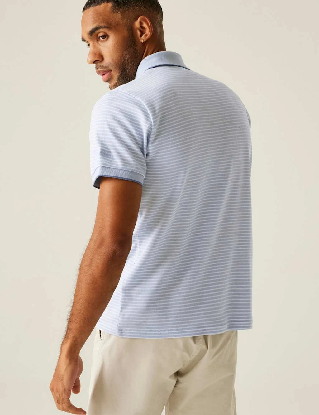 Regatta Tiver Pure Cotton Striped Tipped Polo Shirt 6 Regatta Tiver Pure Cotton Striped Tipped Polo Shirt - Image 6