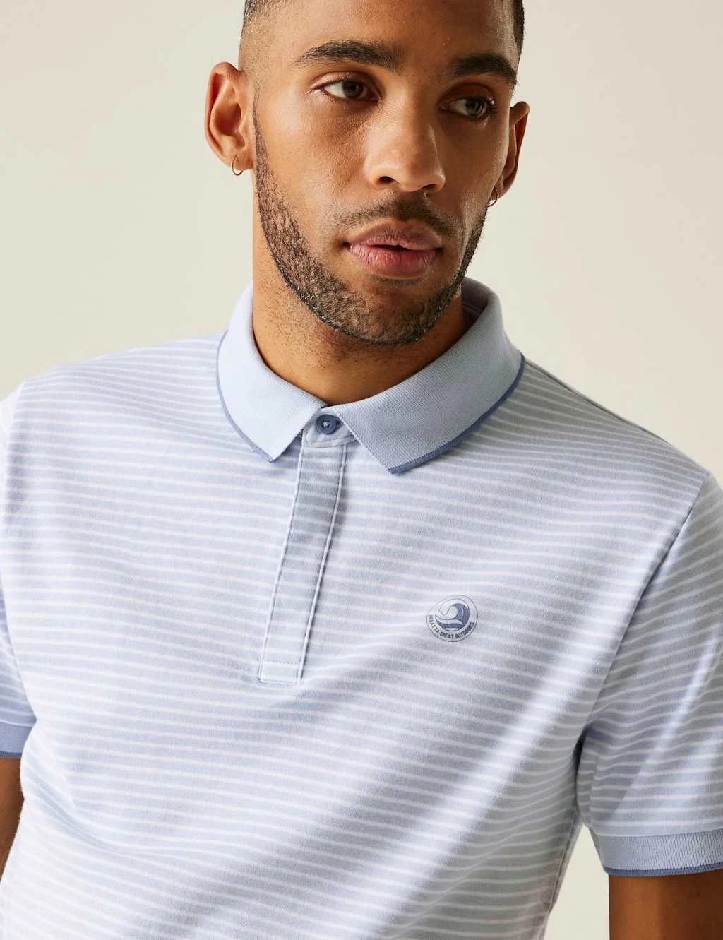 Regatta Tiver Pure Cotton Striped Tipped Polo Shirt 7 Regatta Tiver Pure Cotton Striped Tipped Polo Shirt - Image 7