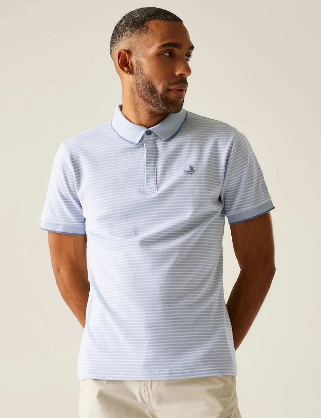 Regatta Tiver Pure Cotton Striped Tipped Polo Shirt 9 Regatta Tiver Pure Cotton Striped Tipped Polo Shirt - Image 9