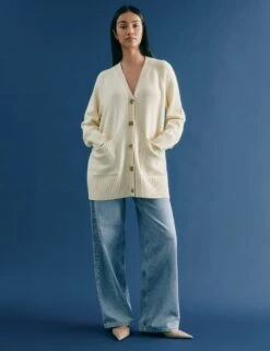 V-Neck Button Front Longline Cardigan With Wool 19 V-Neck Button Front Longline Cardigan With Wool -Marksandspencer Sale Store v neck button front longline cardigan with wool 9