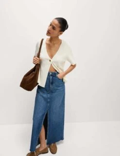 V-Neck Button Front Relaxed Cardigan -Marksandspencer Sale Store v neck button front relaxed cardigan 15