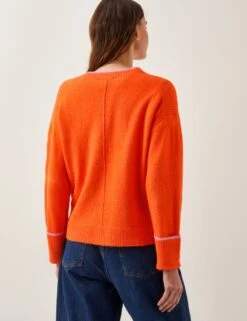 MONSOON V-Neck Contrast Trim Cardigan 12 MONSOON V-Neck Contrast Trim Cardigan -Marksandspencer Sale Store v neck contrast trim cardigan 4