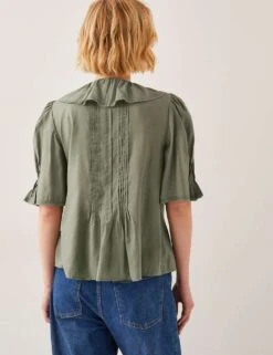MONSOON V-Neck Frill Detail Pintuck Blouse -Marksandspencer Sale Store v neck frill detail pintuck blouse 5