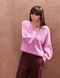 V-Neck Relaxed Jumper -Marksandspencer Sale Store v neck relaxed jumper 5