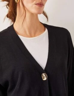 MONSOON V-Neck Single Button Cardigan With Linen -Marksandspencer Sale Store v neck single button cardigan with linen 5