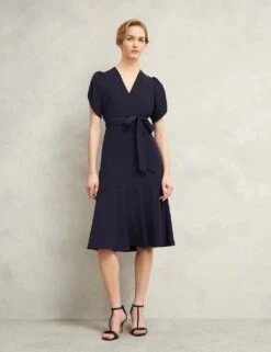 V-Neck Tie Detail Midi Waisted Dress -Marksandspencer Sale Store v neck tie detail midi waisted dress 10