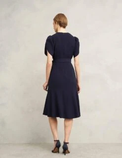 V-Neck Tie Detail Midi Waisted Dress -Marksandspencer Sale Store v neck tie detail midi waisted dress 9