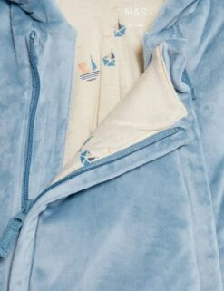 Velour Hooded Pramsuit (0-12 Mths) -Marksandspencer Sale Store velour hooded pramsuit 0 12 mths 1 6