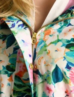 Joules Waterproof Floral Hooded Longline Raincoat -Marksandspencer Sale Store waterproof floral hooded longline raincoat 10