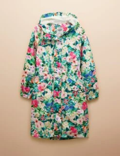 Joules Waterproof Floral Hooded Longline Raincoat -Marksandspencer Sale Store waterproof floral hooded longline raincoat 8