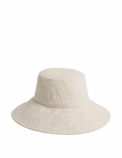 Wide Brim Bucket Hat With Linen -Marksandspencer Sale Store wide brim bucket hat with linen
