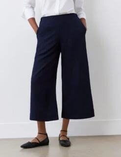 Wide Leg Cropped Trousers -Marksandspencer Sale Store wide leg cropped trousers 4