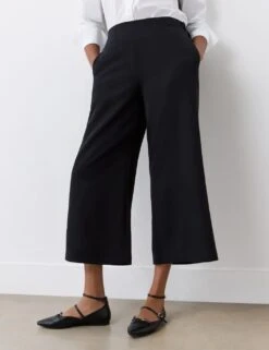 Wide Leg Cropped Trousers -Marksandspencer Sale Store wide leg cropped trousers 8
