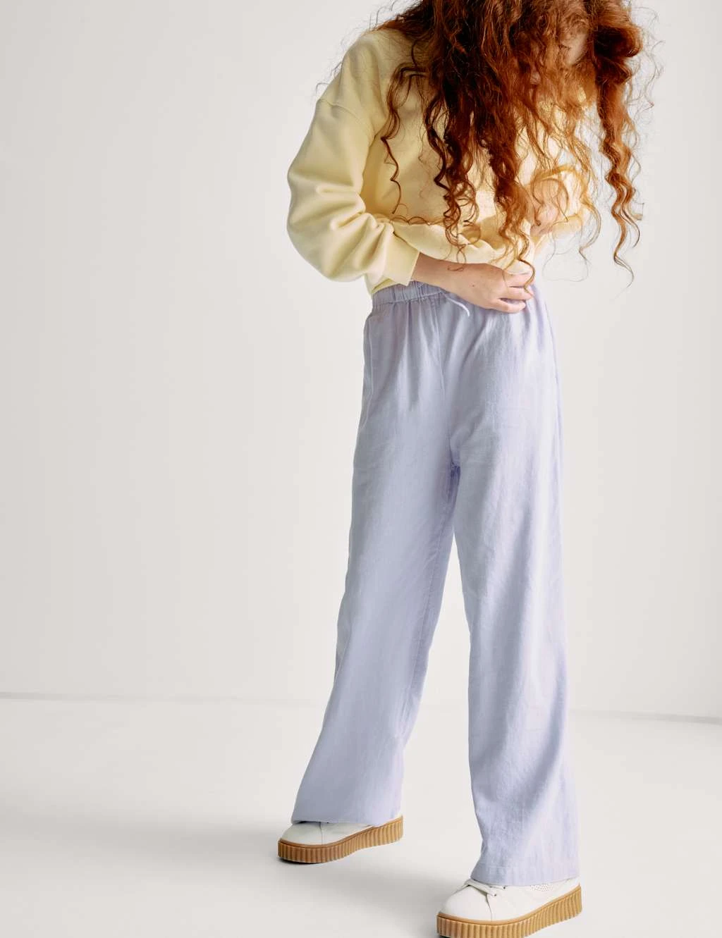 Wide Leg Linen Rich Trousers (6-16 Yrs) 12 Wide Leg Linen Rich Trousers (6-16 Yrs) - Image 12