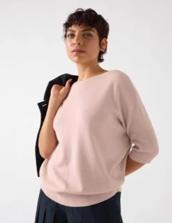 Wool Blend Pointelle Knitted Top -Marksandspencer Sale Store wool blend pointelle knitted top 6