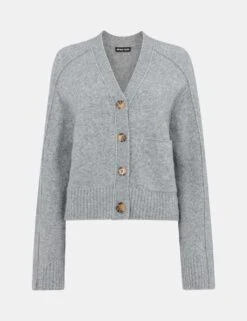 Whistles Wool Blend V-Neck Relaxed Cardigan -Marksandspencer Sale Store wool blend v neck relaxed cardigan 7