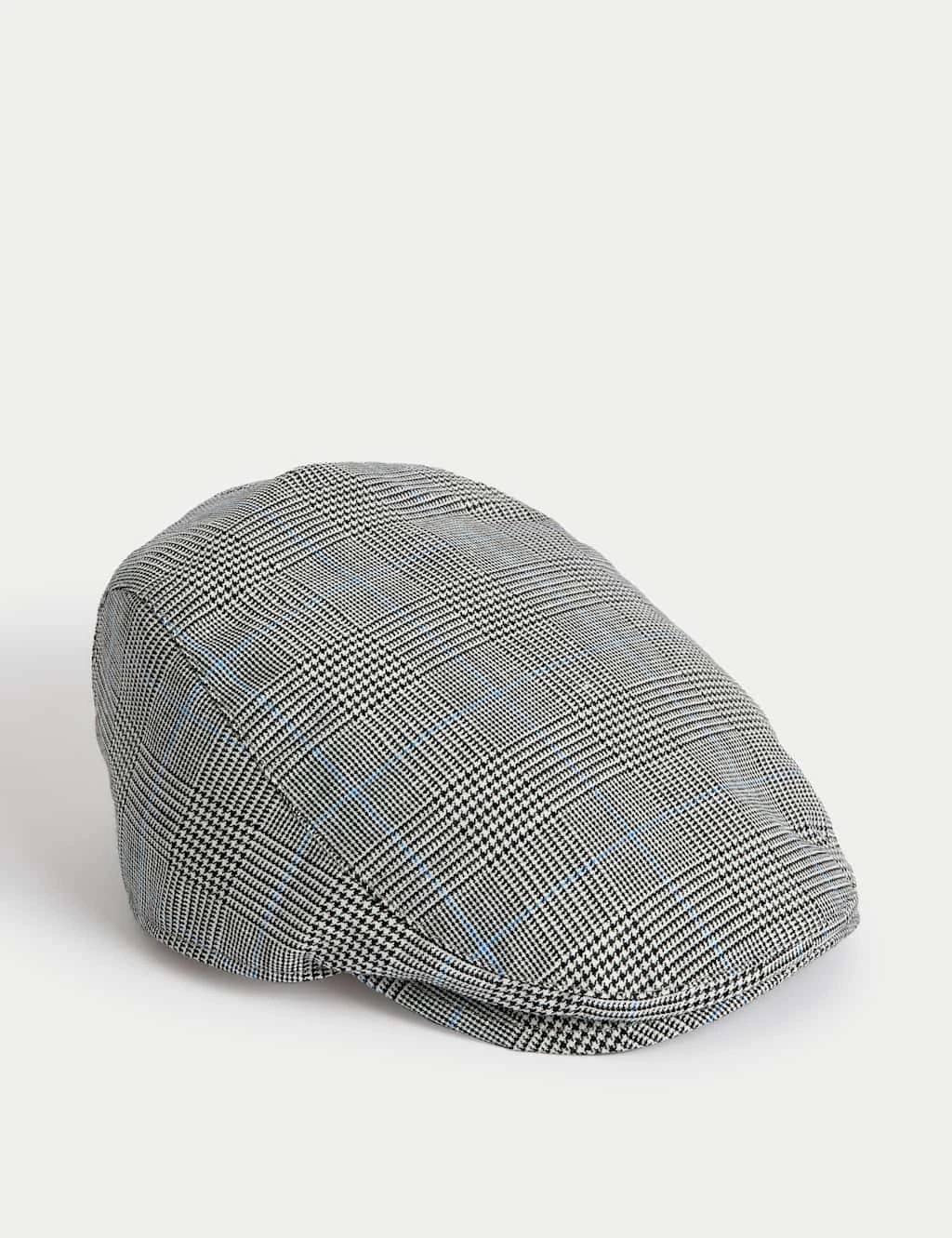Wool Linen Checked Flat Cap 2 Wool Linen Checked Flat Cap - Image 2