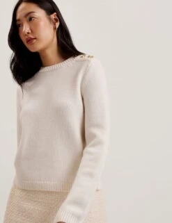 Ted Baker Wool Rich Crew Neck Jumper With Cotton -Marksandspencer Sale Store wool rich crew neck jumper with cotton 5