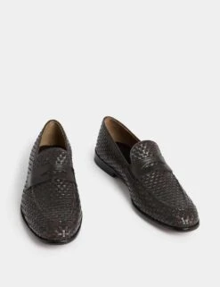 Jaeger Woven Leather Slip-On Loafers -Marksandspencer Sale Store woven leather slip on loafers 4