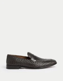 Jaeger Woven Leather Slip-On Loafers -Marksandspencer Sale Store woven leather slip on loafers 7