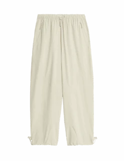 Woven Stormwear™ Relaxed Parachute Joggers -Marksandspencer Sale Store woven stormwear relaxed parachute joggers 1