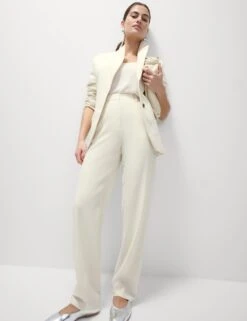 Woven Straight Leg Trousers With Stretch 29 Woven Straight Leg Trousers With Stretch -Marksandspencer Sale Store woven straight leg trousers with stretch 8