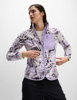 Thermal Printed Zip Up Funnel Neck Fleece -Marksandspencer Sale Store zip up printed funnel neck fleece jacket 3