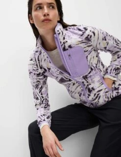 Thermal Printed Zip Up Funnel Neck Fleece -Marksandspencer Sale Store zip up printed funnel neck fleece jacket 4